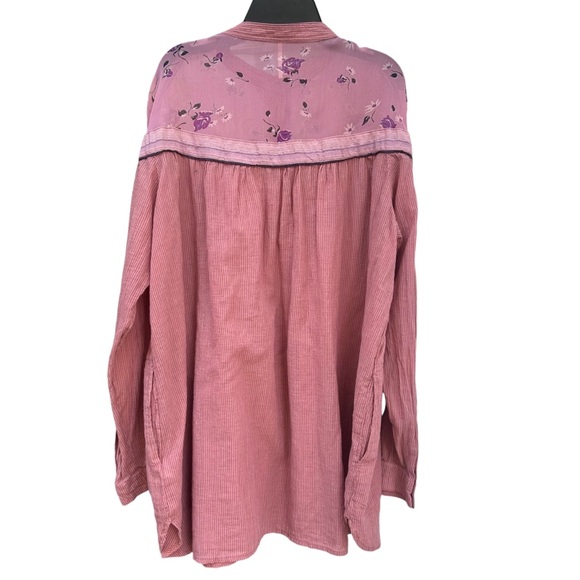 Free People Hearts and Colors Tunic Medium Oversized Cottagecore Lagenlook Fairy - Picture 14 of 16